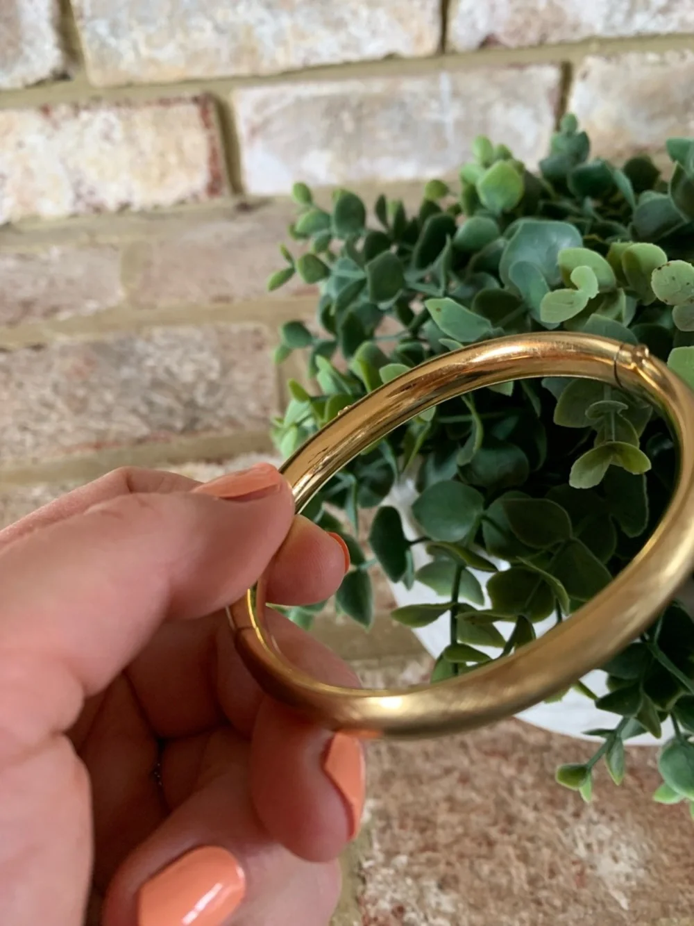 Vintage Gold Tone Floral Engraved Bracelet with Rose Accent